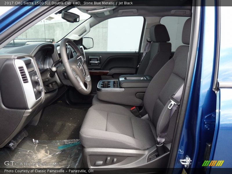 Stone Blue Metallic / Jet Black 2017 GMC Sierra 1500 SLE Double Cab 4WD