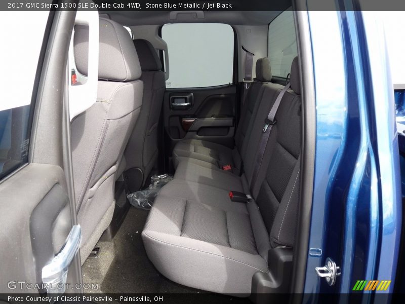 Stone Blue Metallic / Jet Black 2017 GMC Sierra 1500 SLE Double Cab 4WD