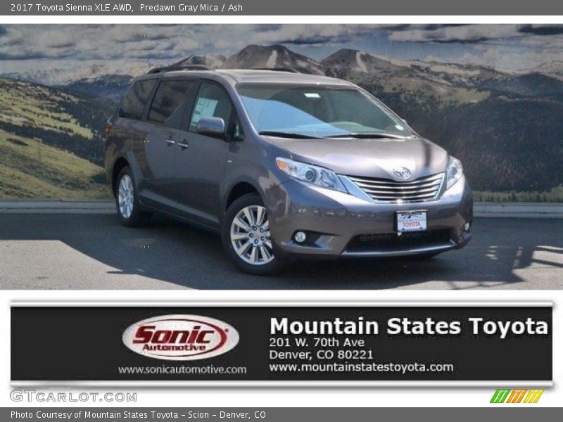 Predawn Gray Mica / Ash 2017 Toyota Sienna XLE AWD