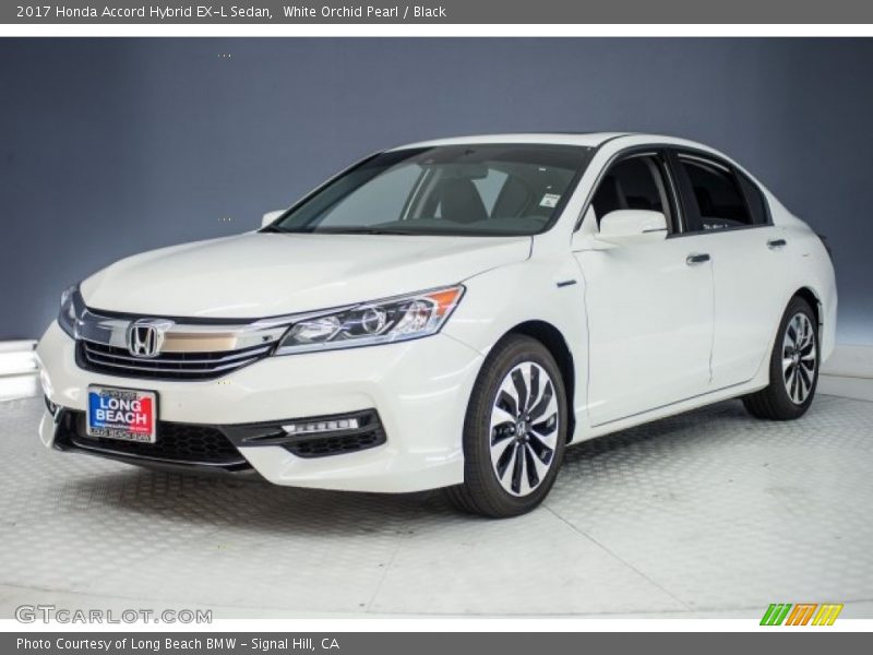 White Orchid Pearl / Black 2017 Honda Accord Hybrid EX-L Sedan