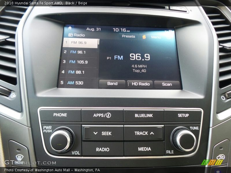 Black / Beige 2018 Hyundai Santa Fe Sport AWD