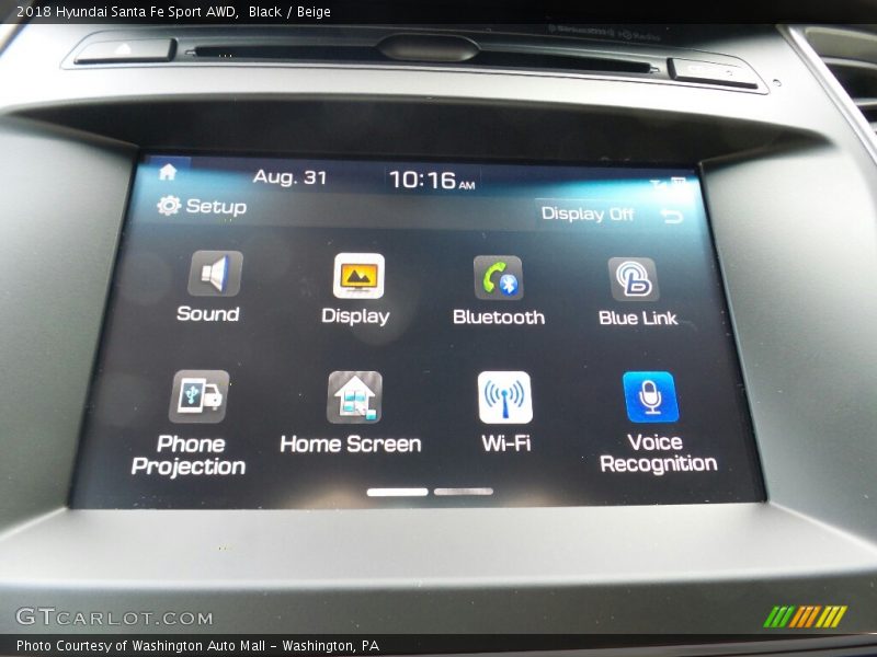 Black / Beige 2018 Hyundai Santa Fe Sport AWD