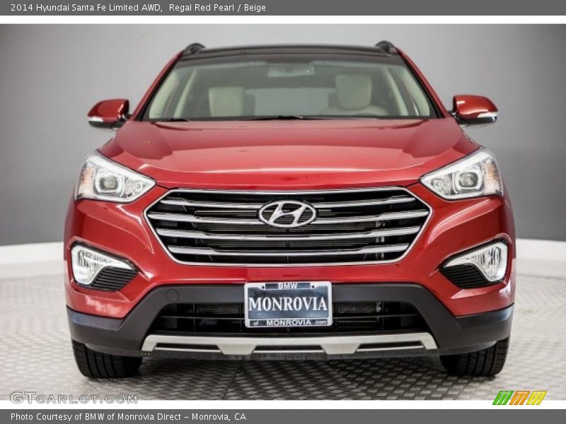 Regal Red Pearl / Beige 2014 Hyundai Santa Fe Limited AWD