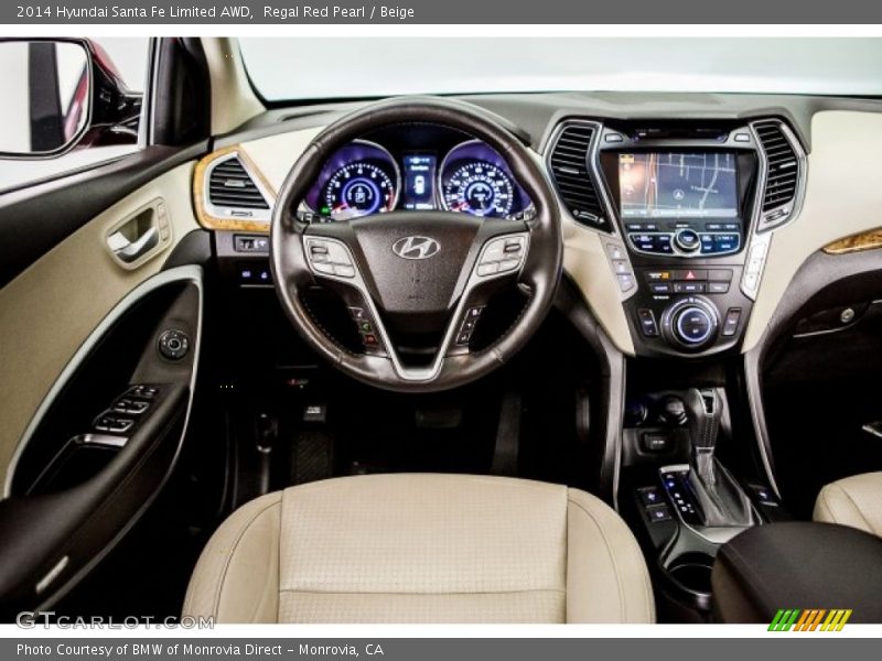 Regal Red Pearl / Beige 2014 Hyundai Santa Fe Limited AWD