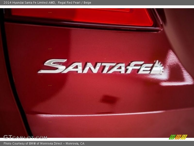 Regal Red Pearl / Beige 2014 Hyundai Santa Fe Limited AWD
