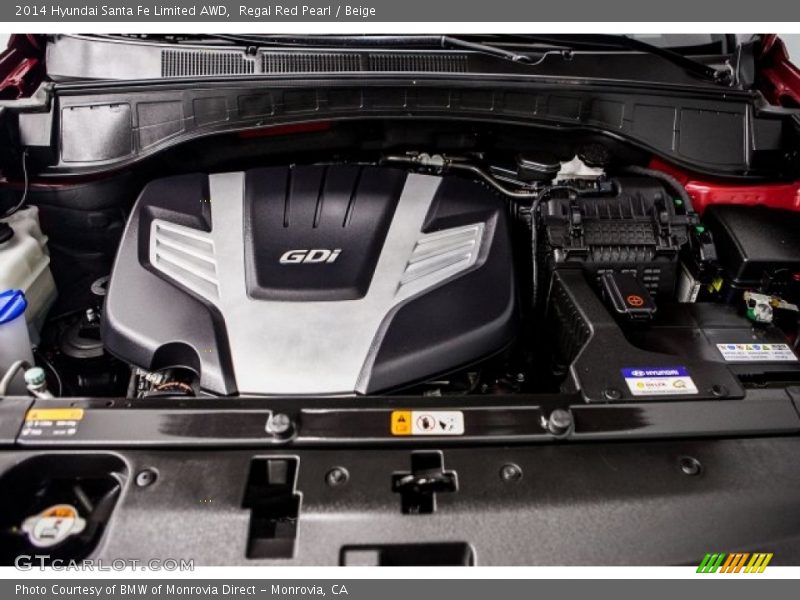 Regal Red Pearl / Beige 2014 Hyundai Santa Fe Limited AWD