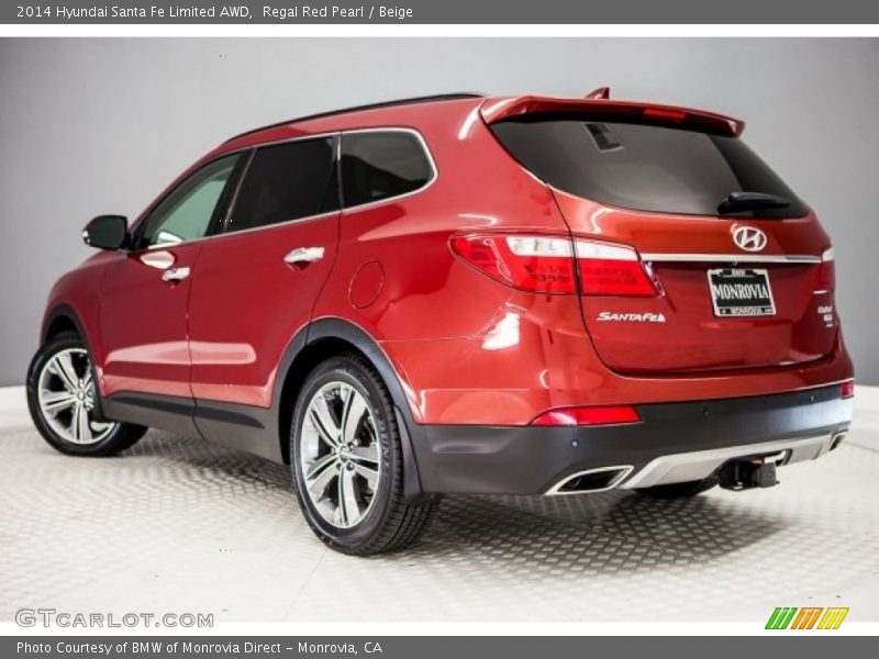 Regal Red Pearl / Beige 2014 Hyundai Santa Fe Limited AWD