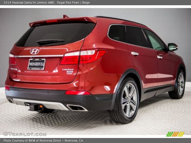 Regal Red Pearl / Beige 2014 Hyundai Santa Fe Limited AWD