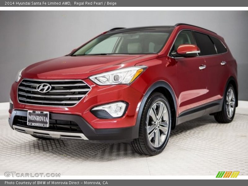 Regal Red Pearl / Beige 2014 Hyundai Santa Fe Limited AWD