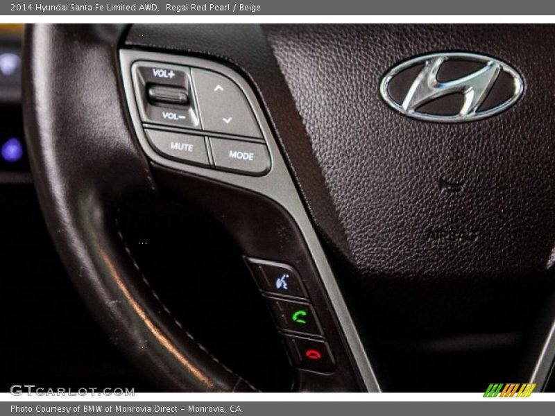 Regal Red Pearl / Beige 2014 Hyundai Santa Fe Limited AWD