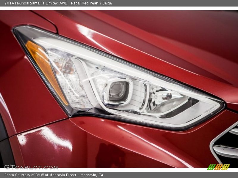 Regal Red Pearl / Beige 2014 Hyundai Santa Fe Limited AWD