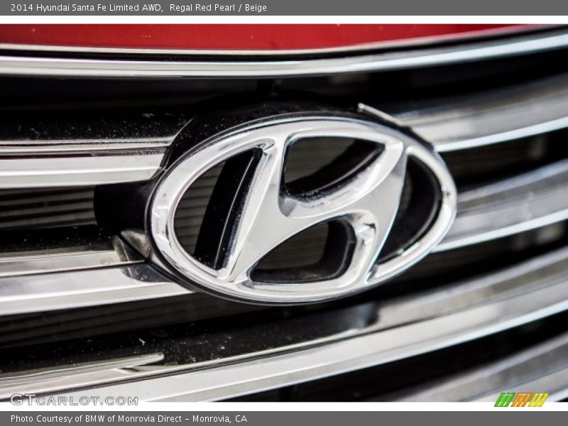 Regal Red Pearl / Beige 2014 Hyundai Santa Fe Limited AWD