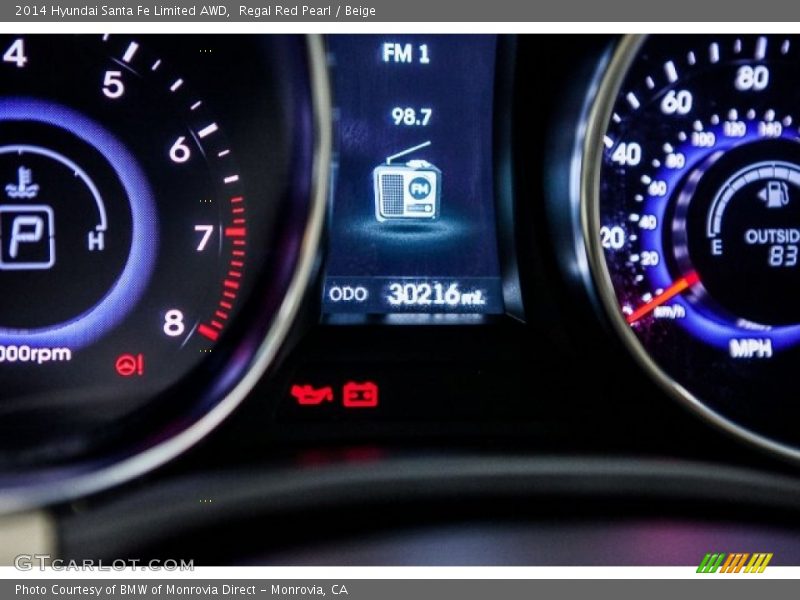 Regal Red Pearl / Beige 2014 Hyundai Santa Fe Limited AWD