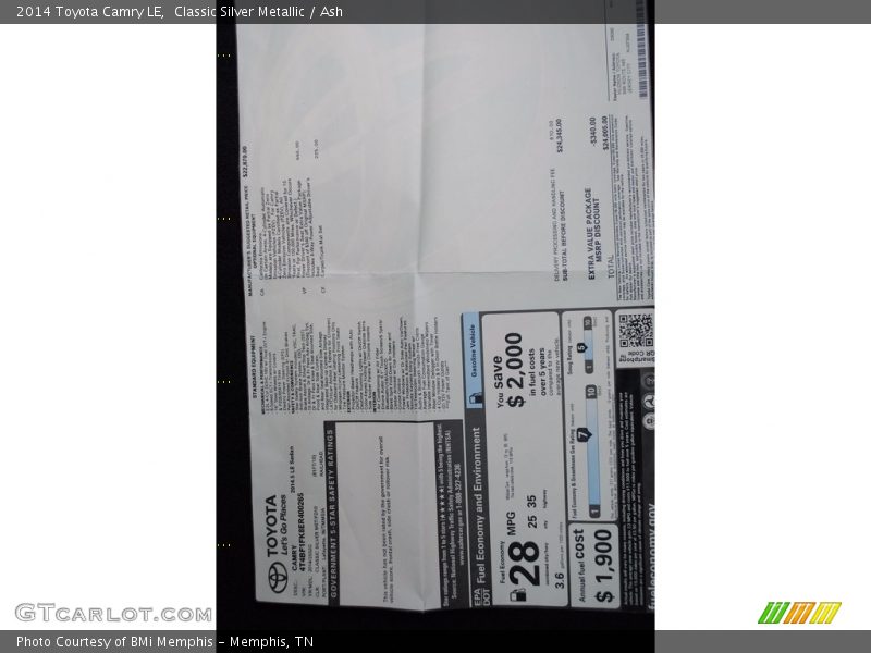 Classic Silver Metallic / Ash 2014 Toyota Camry LE