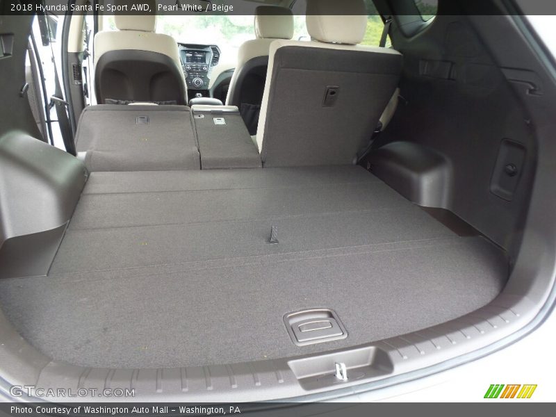 Pearl White / Beige 2018 Hyundai Santa Fe Sport AWD