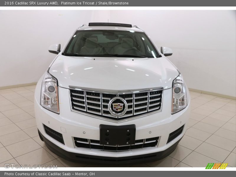 Platinum Ice Tricoat / Shale/Brownstone 2016 Cadillac SRX Luxury AWD