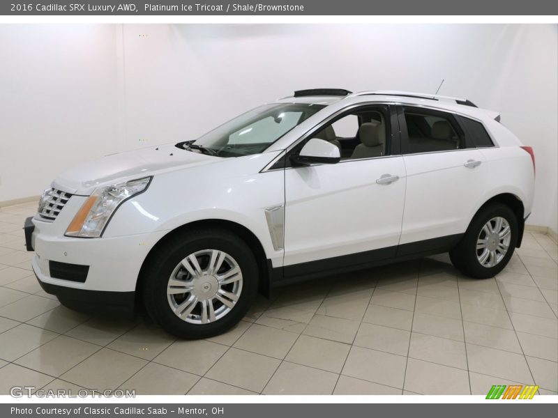 Platinum Ice Tricoat / Shale/Brownstone 2016 Cadillac SRX Luxury AWD
