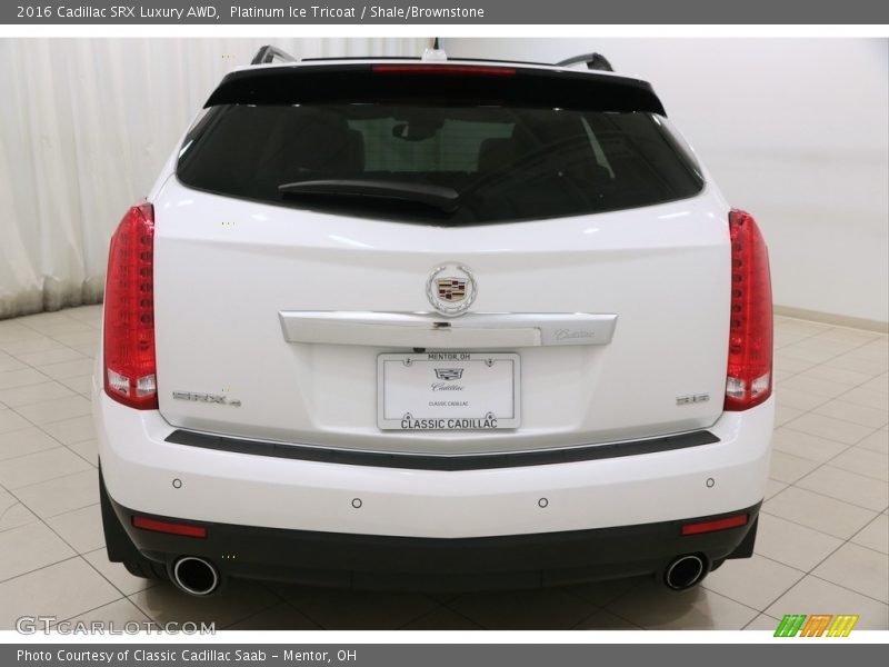 Platinum Ice Tricoat / Shale/Brownstone 2016 Cadillac SRX Luxury AWD