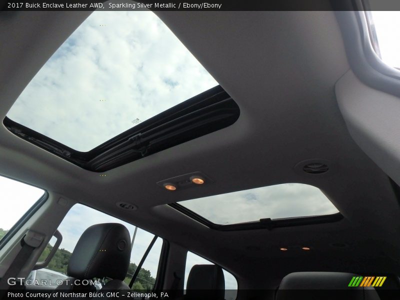 Sparkling Silver Metallic / Ebony/Ebony 2017 Buick Enclave Leather AWD