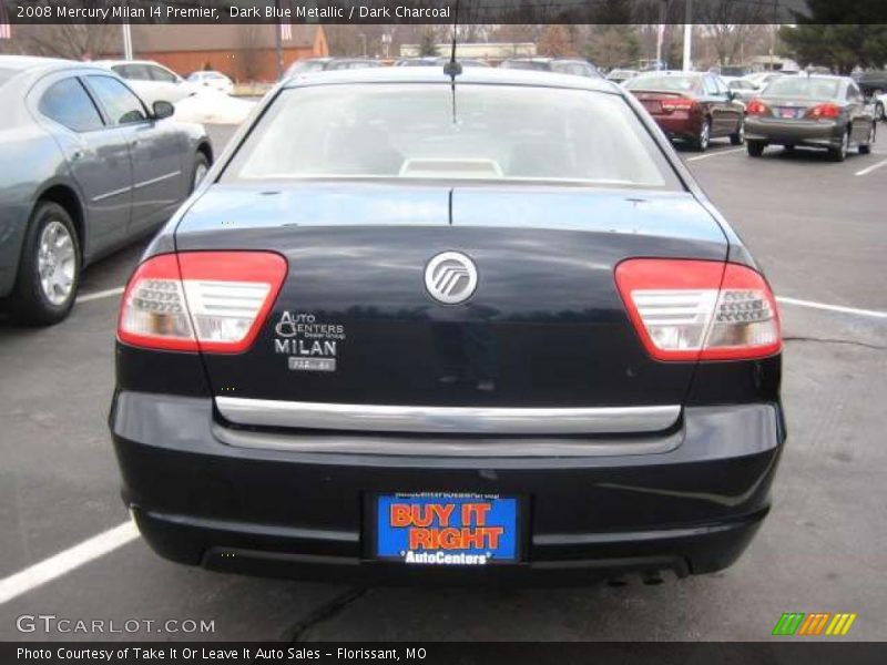 Dark Blue Metallic / Dark Charcoal 2008 Mercury Milan I4 Premier