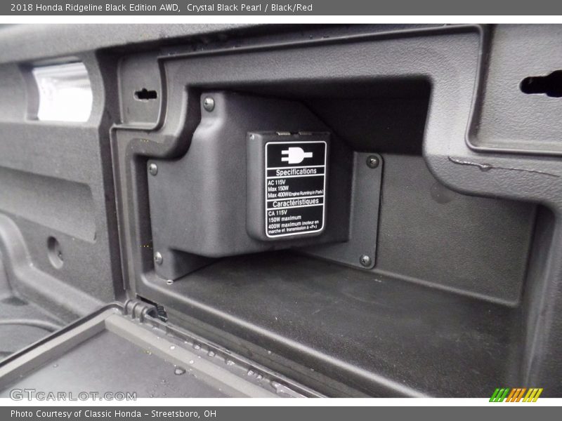 Crystal Black Pearl / Black/Red 2018 Honda Ridgeline Black Edition AWD