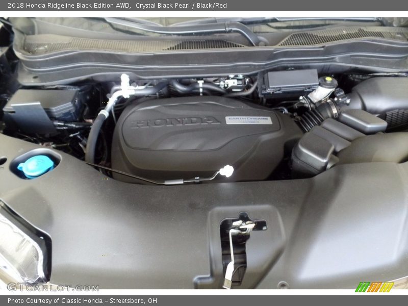 Crystal Black Pearl / Black/Red 2018 Honda Ridgeline Black Edition AWD