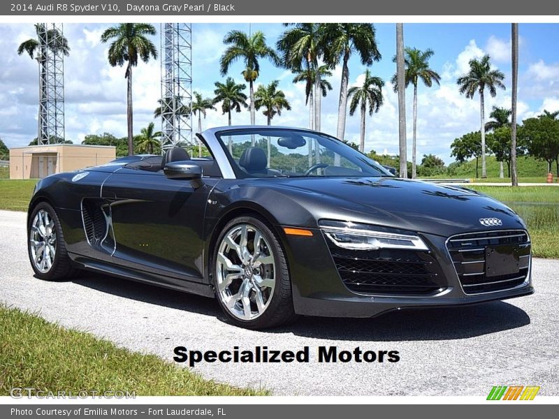 Daytona Gray Pearl / Black 2014 Audi R8 Spyder V10