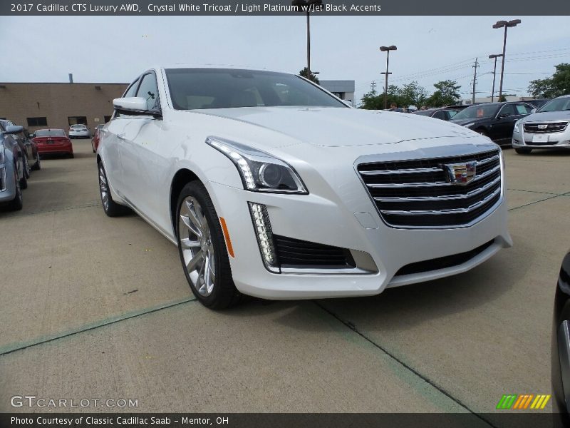 Crystal White Tricoat / Light Platinum w/Jet Black Accents 2017 Cadillac CTS Luxury AWD