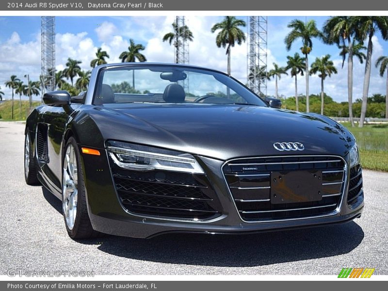 Daytona Gray Pearl / Black 2014 Audi R8 Spyder V10