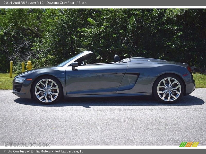 Daytona Gray Pearl / Black 2014 Audi R8 Spyder V10