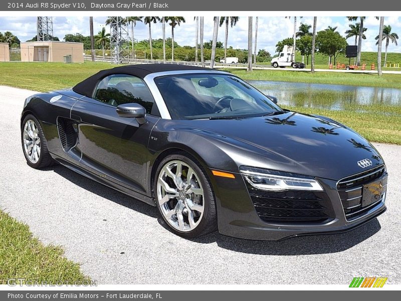 Daytona Gray Pearl / Black 2014 Audi R8 Spyder V10