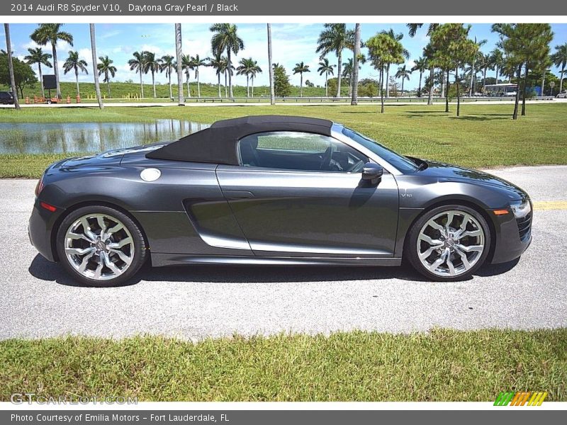 Daytona Gray Pearl / Black 2014 Audi R8 Spyder V10