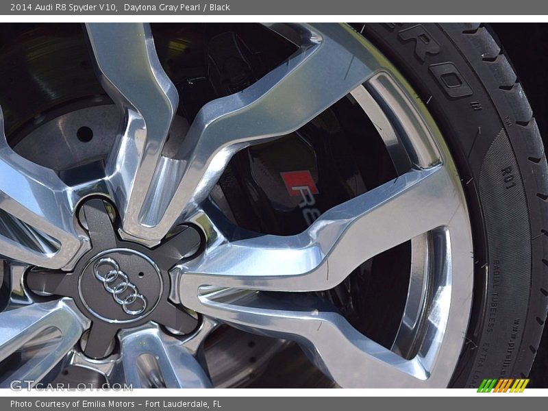 Daytona Gray Pearl / Black 2014 Audi R8 Spyder V10
