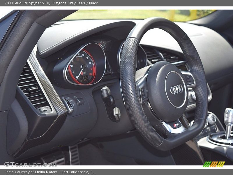 Daytona Gray Pearl / Black 2014 Audi R8 Spyder V10