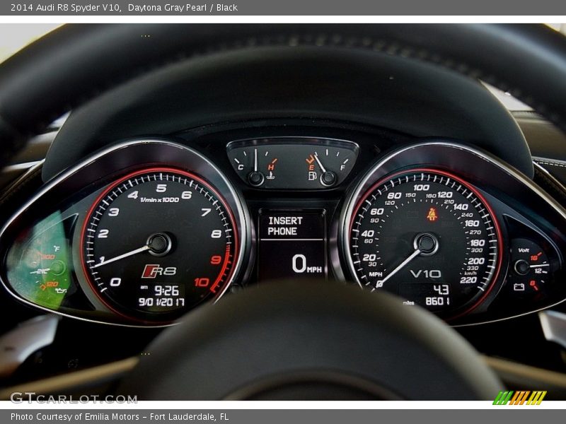 Daytona Gray Pearl / Black 2014 Audi R8 Spyder V10