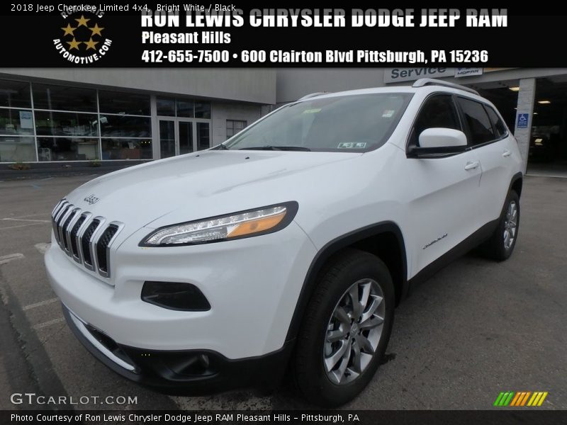 Bright White / Black 2018 Jeep Cherokee Limited 4x4