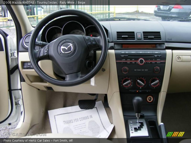 Rally White / Beige 2008 Mazda MAZDA3 i Touring Sedan