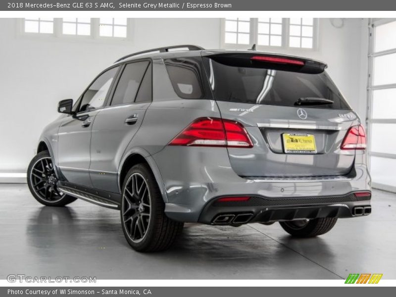 Selenite Grey Metallic / Espresso Brown 2018 Mercedes-Benz GLE 63 S AMG