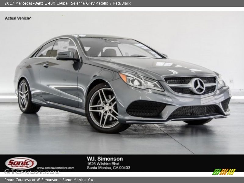 Selenite Grey Metallic / Red/Black 2017 Mercedes-Benz E 400 Coupe