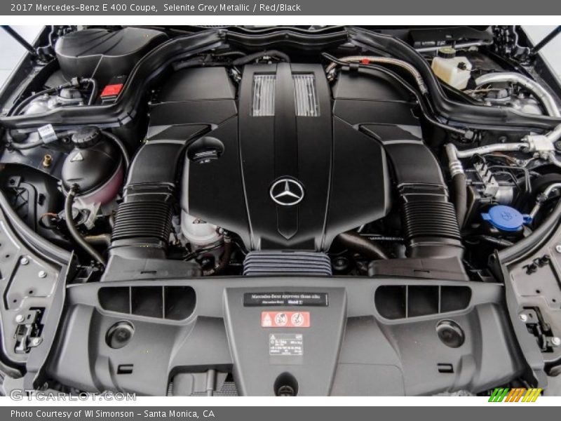 Selenite Grey Metallic / Red/Black 2017 Mercedes-Benz E 400 Coupe