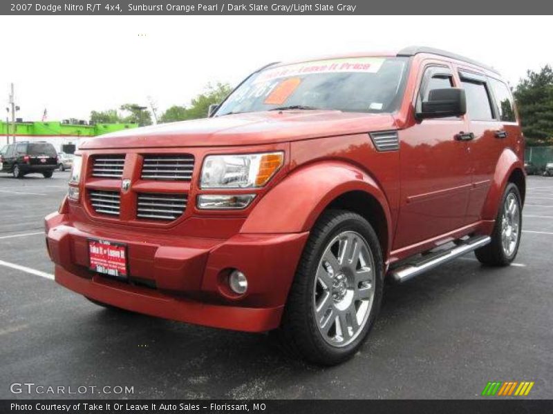 Sunburst Orange Pearl / Dark Slate Gray/Light Slate Gray 2007 Dodge Nitro R/T 4x4
