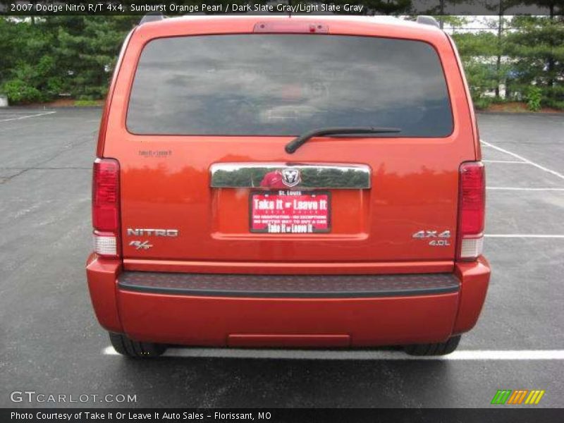 Sunburst Orange Pearl / Dark Slate Gray/Light Slate Gray 2007 Dodge Nitro R/T 4x4