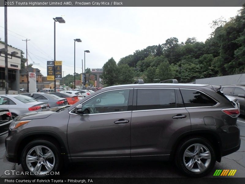Predawn Gray Mica / Black 2015 Toyota Highlander Limited AWD