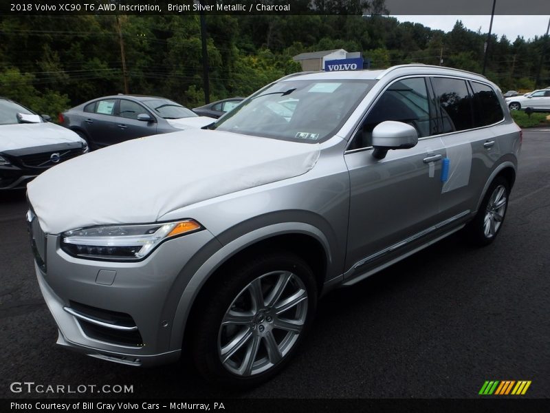 Bright Silver Metallic / Charcoal 2018 Volvo XC90 T6 AWD Inscription