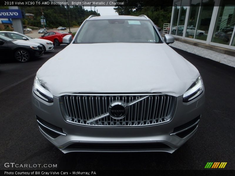 Bright Silver Metallic / Charcoal 2018 Volvo XC90 T6 AWD Inscription