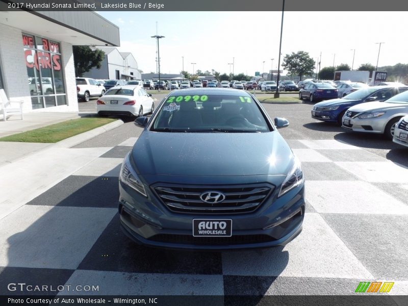 Lakeside Blue / Beige 2017 Hyundai Sonata Limited