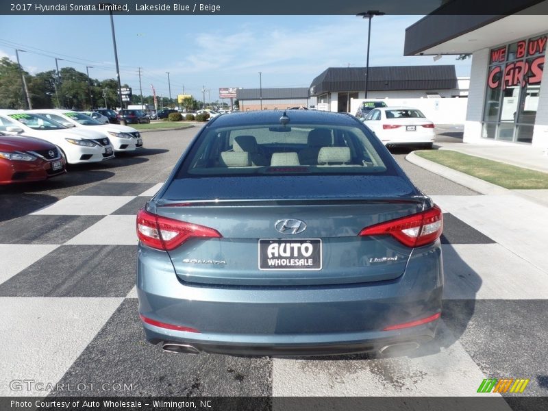 Lakeside Blue / Beige 2017 Hyundai Sonata Limited