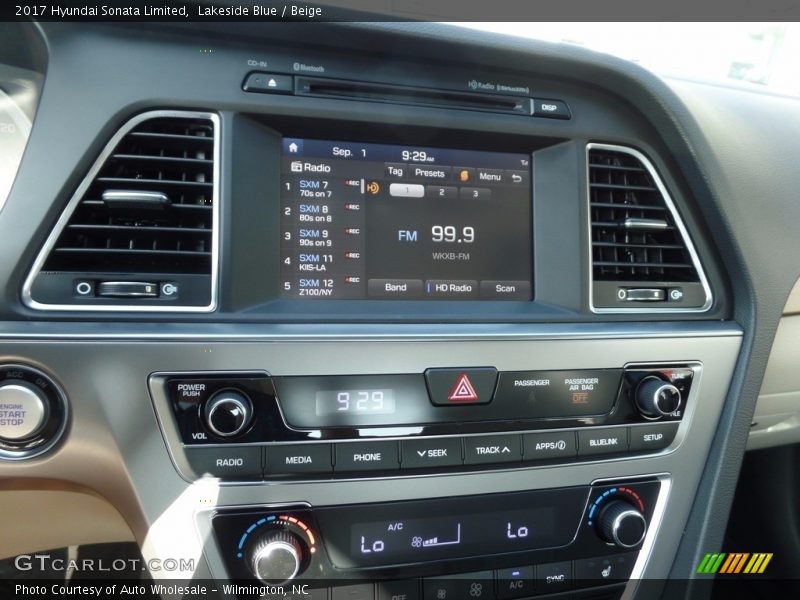 Lakeside Blue / Beige 2017 Hyundai Sonata Limited