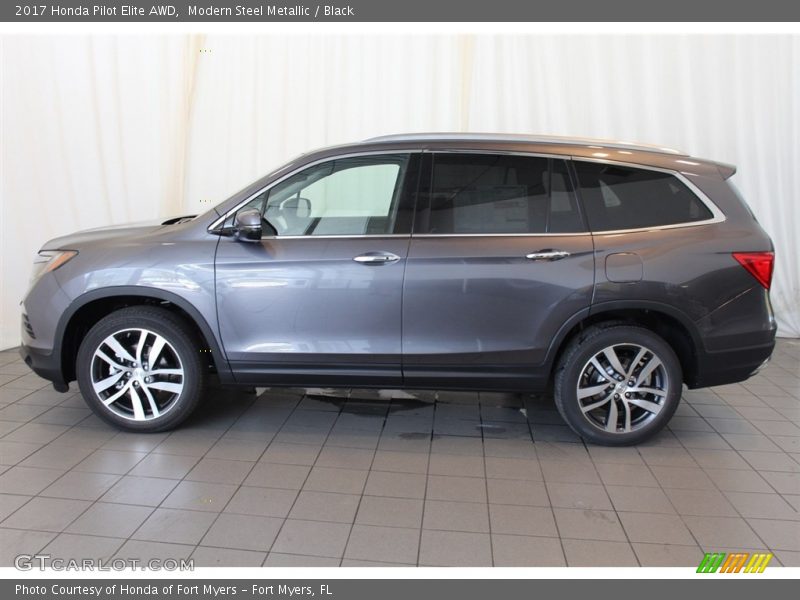 Modern Steel Metallic / Black 2017 Honda Pilot Elite AWD