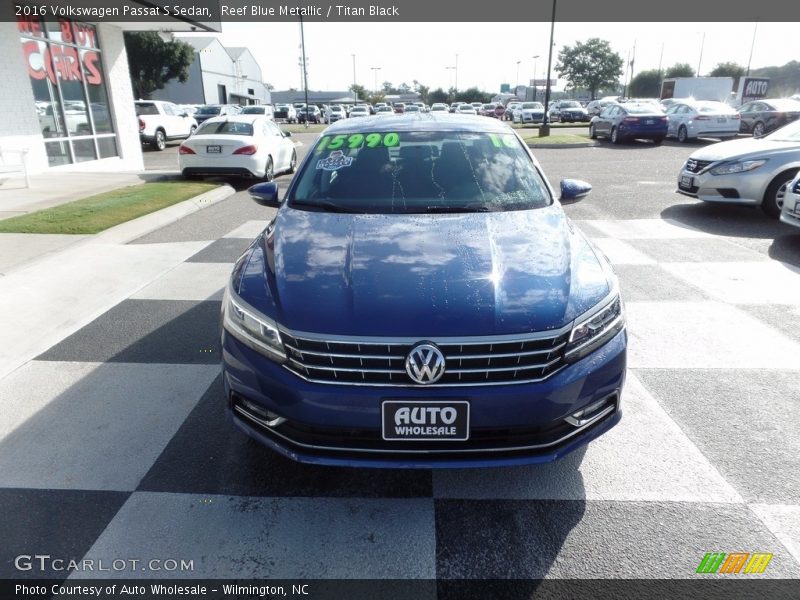 Reef Blue Metallic / Titan Black 2016 Volkswagen Passat S Sedan